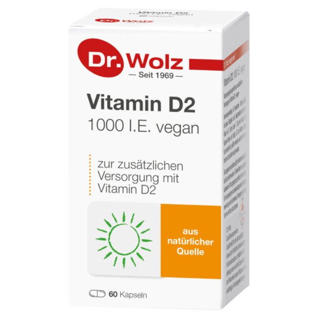 Dr. Wolz Vitamin D2 1000 I.E. vegan, kapsulės