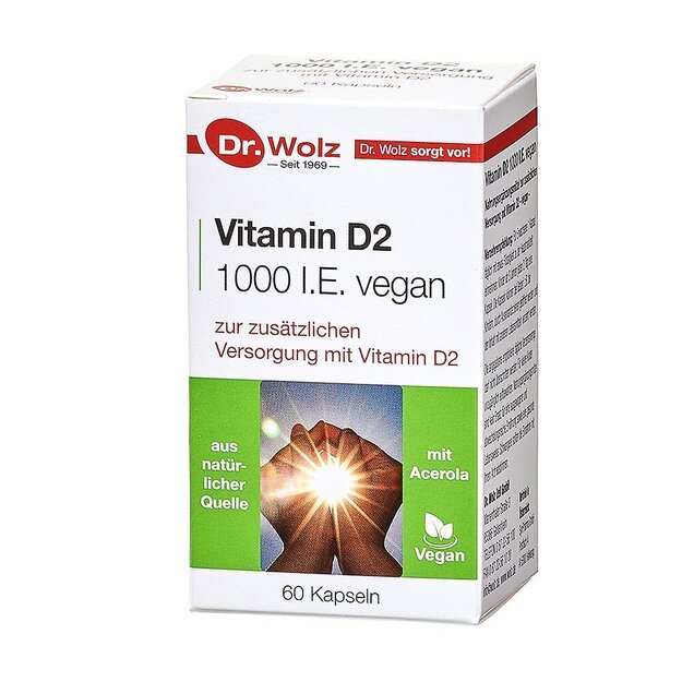 Dr. Wolz Vitamin D2 1000 I.E. vegan, kapsulės