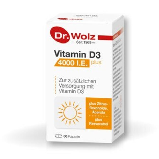 Dr. Wolz Vitamin D3 4000 I.E. plus,  kapsulės N60