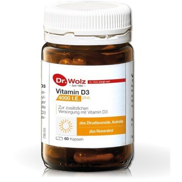 Dr. Wolz Vitamin D3 4000 I.E. plus,  kapsulės N60